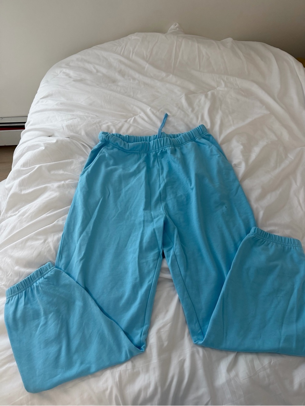 Year of Ours Sky Blue Track Pants with Elastic Waist